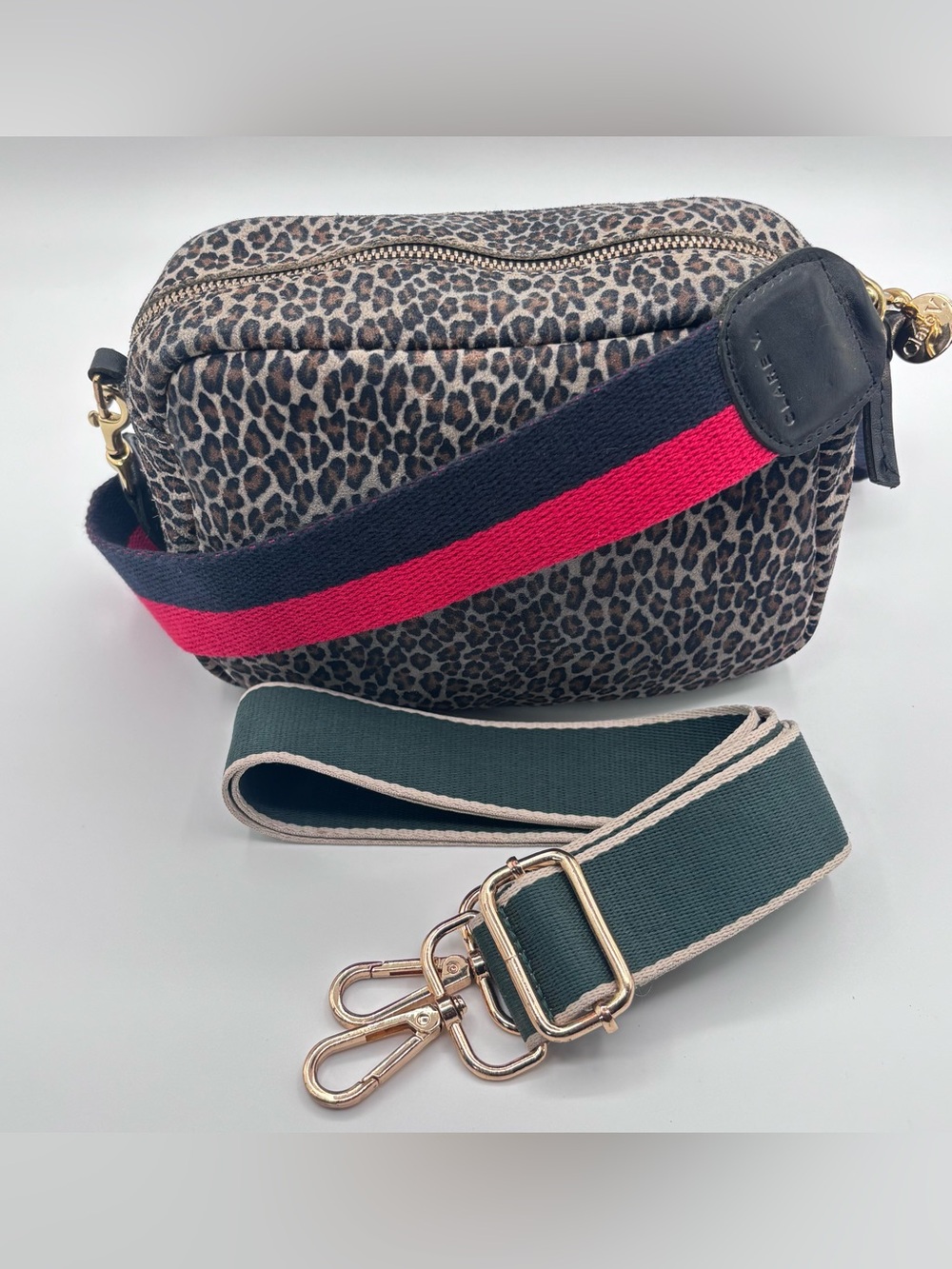 Clare V. Midi Sac | Neutral Leopard Print Leather w/ gold-tone hardware